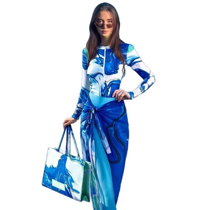 Damen langer Sportanzug mit Wickelrock Drune