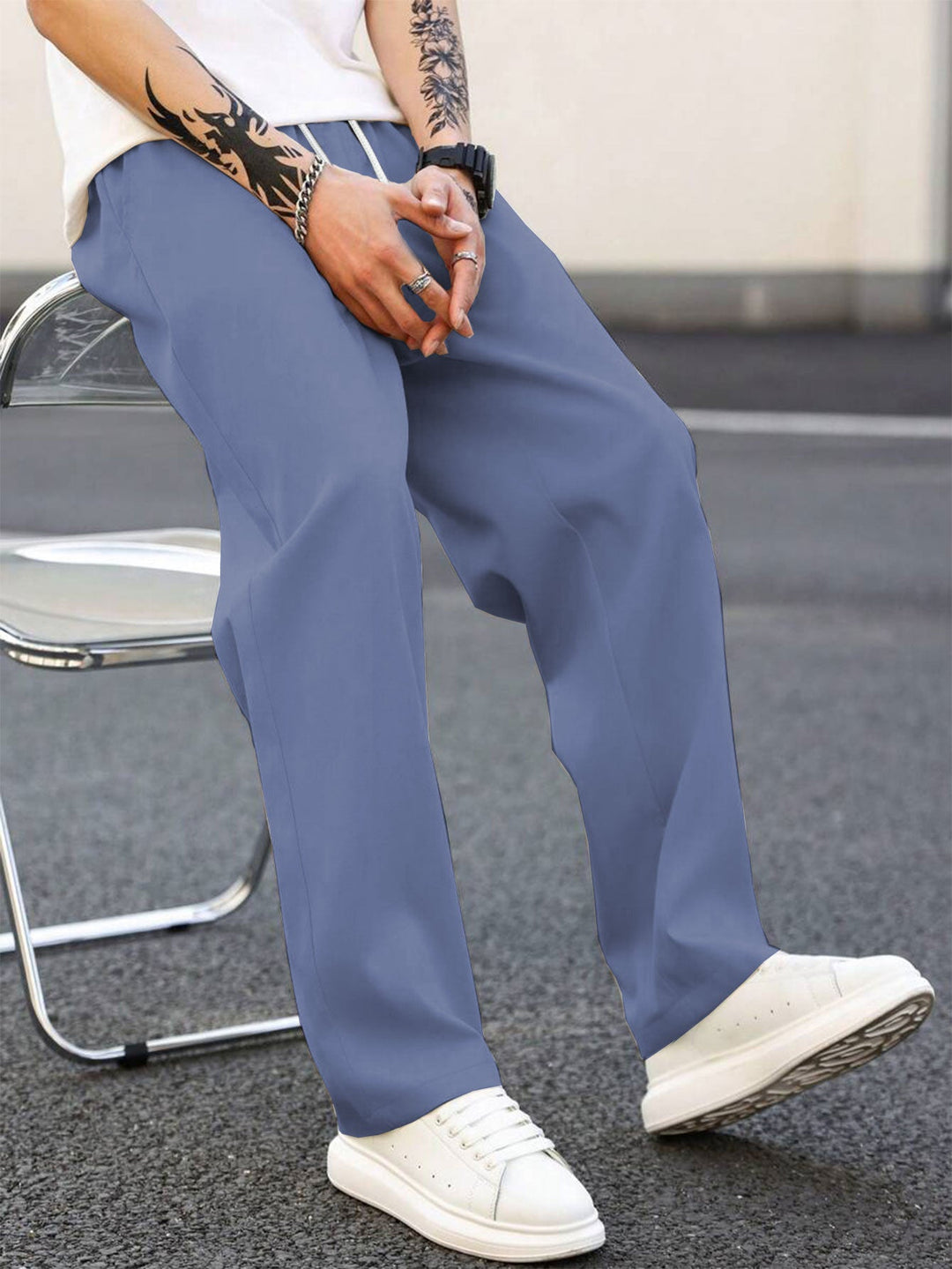 Herren modische Freizeithose mit weiter Passform und elastischem Bund Drune