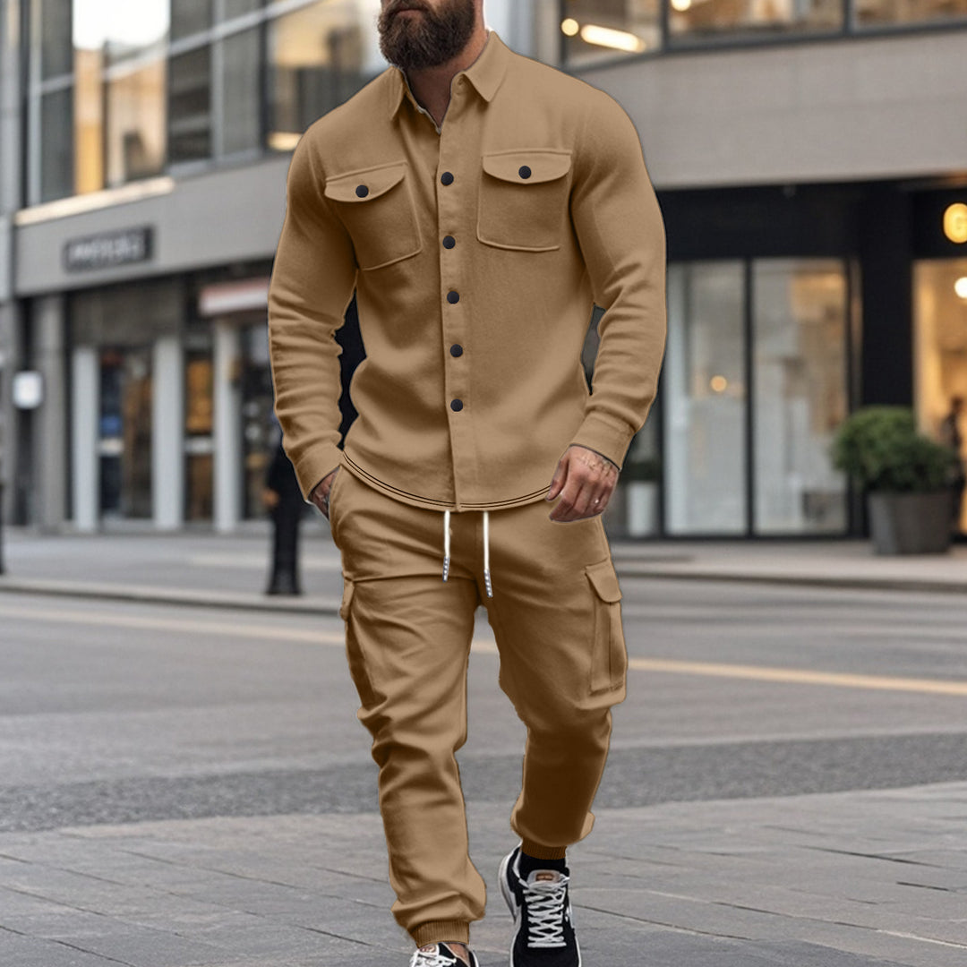 Herren nan Overshirt-Jacke im urbanen Utility-Look mit aufgesetzten Brusttaschen Drune