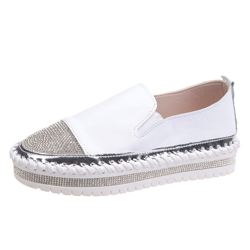 Damen Slip-On Plateau-Sneaker mit elegantem Glitzervorbau und rutschfester Sohle Drune