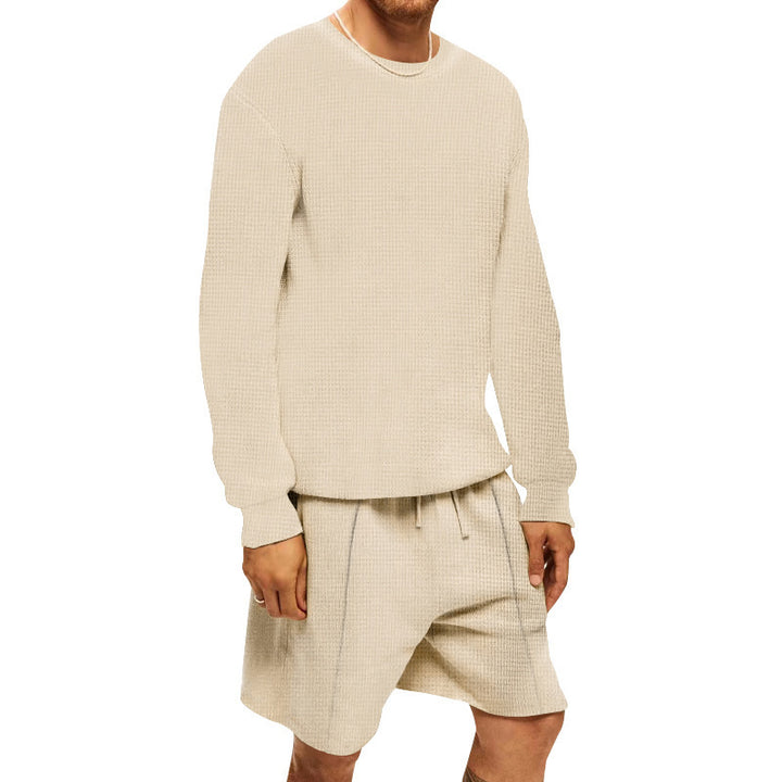 Herren lässiges Sweatshirt- und Shorts-Set mit strukturiertem Design Drune