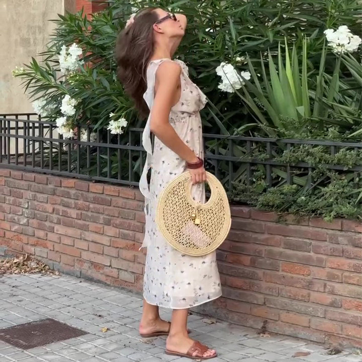 Damen Sommerliches Maxikleid mit floralen Muster Drune