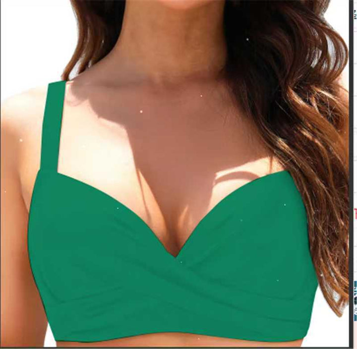 Damen Elegantes Bikinioberteil mit Wickeldesign Drune