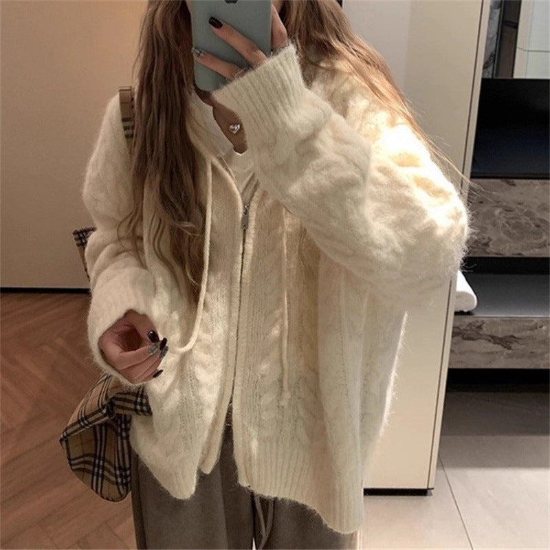 Damen kuscheliger Cardigan mit weit geschnittenen Ärmeln und feiner Struktur Drune