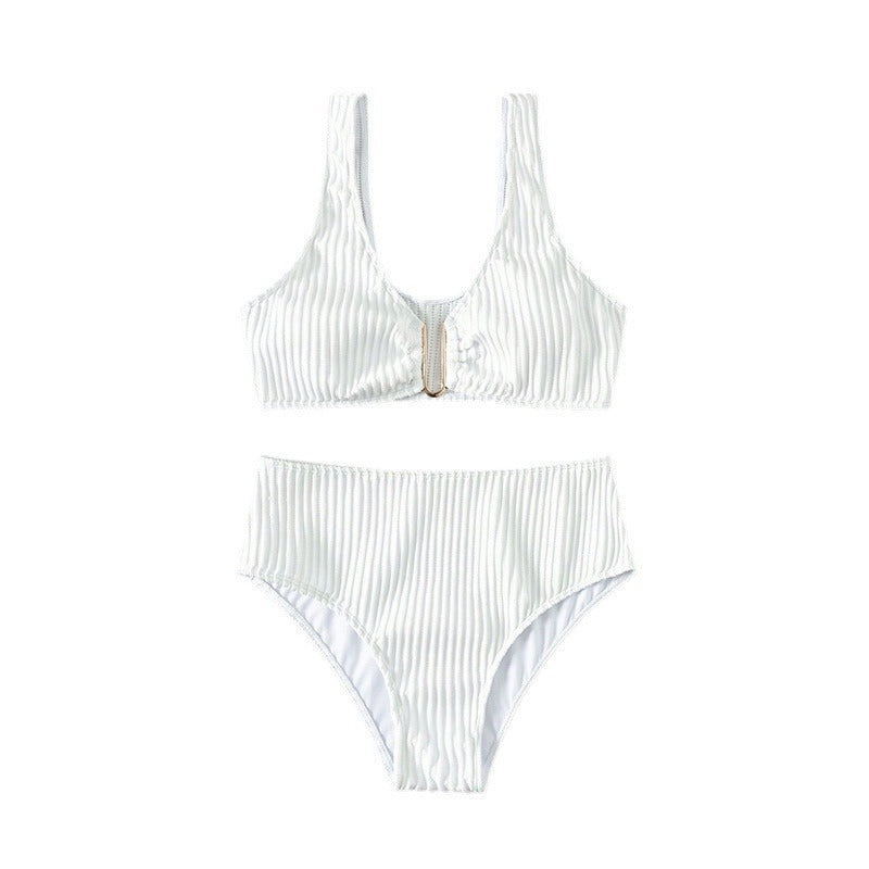 Damen Hochgeschnittener Bikini mit einzigartiger Rippstruktur Drune