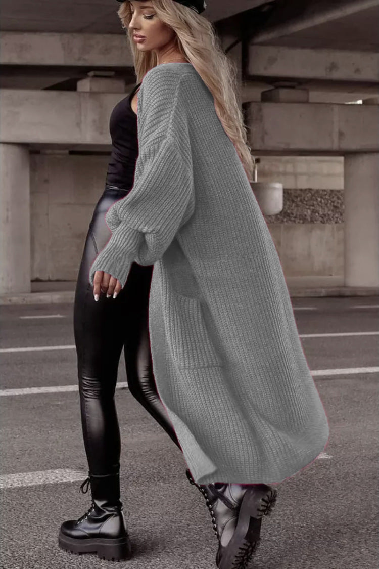 Damen Grobstrickmantel im lässigen Oversized-Stil mit tiefen Taschen Drune