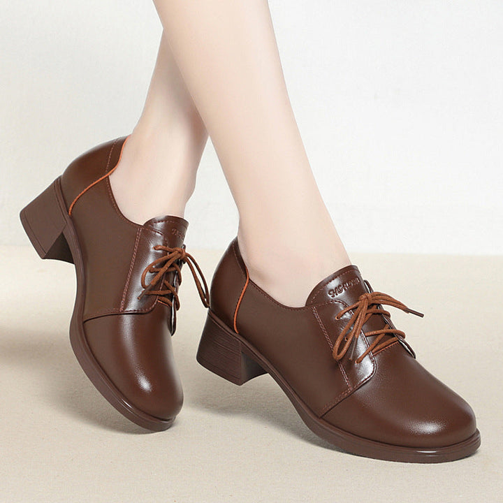 Damen Elegante und bequeme Schnürschuhe mit Blockabsatz Drune