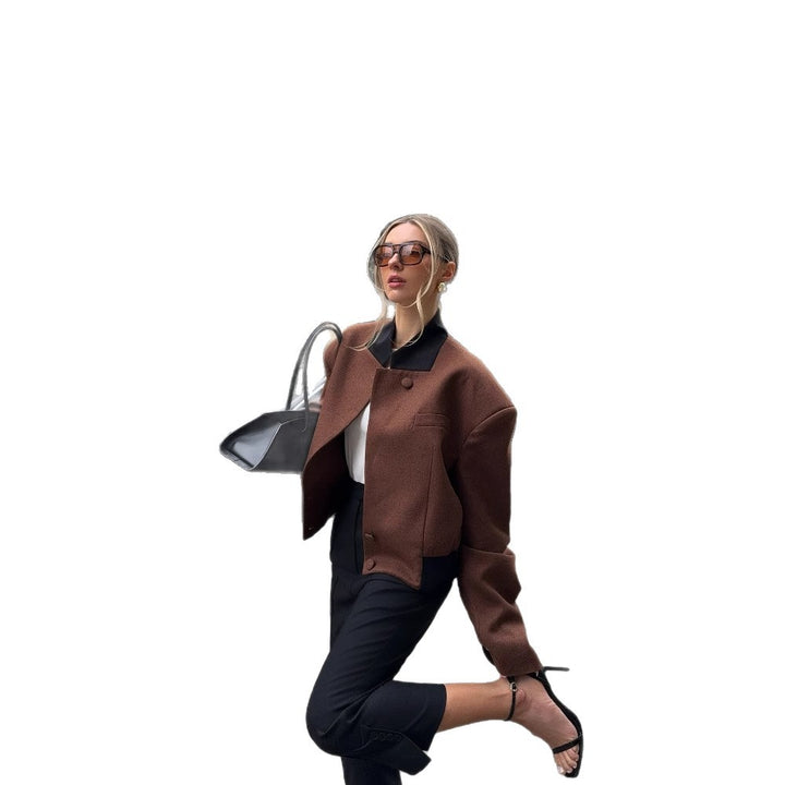 Damen modische Kurzjacke mit klassischem Schnitt Drune
