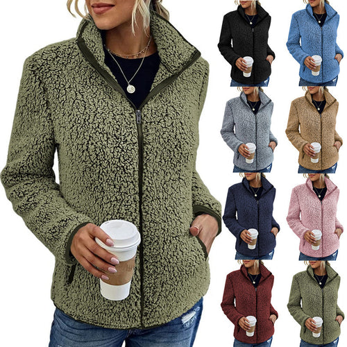 Damen Fleecejacke mit hohem Kragen und praktischen Reißverschlusstaschen Drune