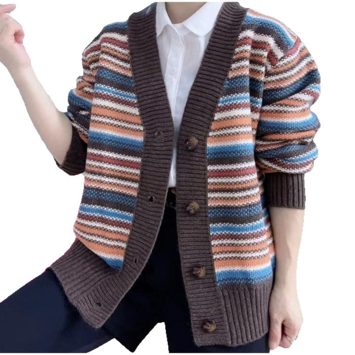 Damen Strickjacke mit vielfältigem Streifendesign Drune