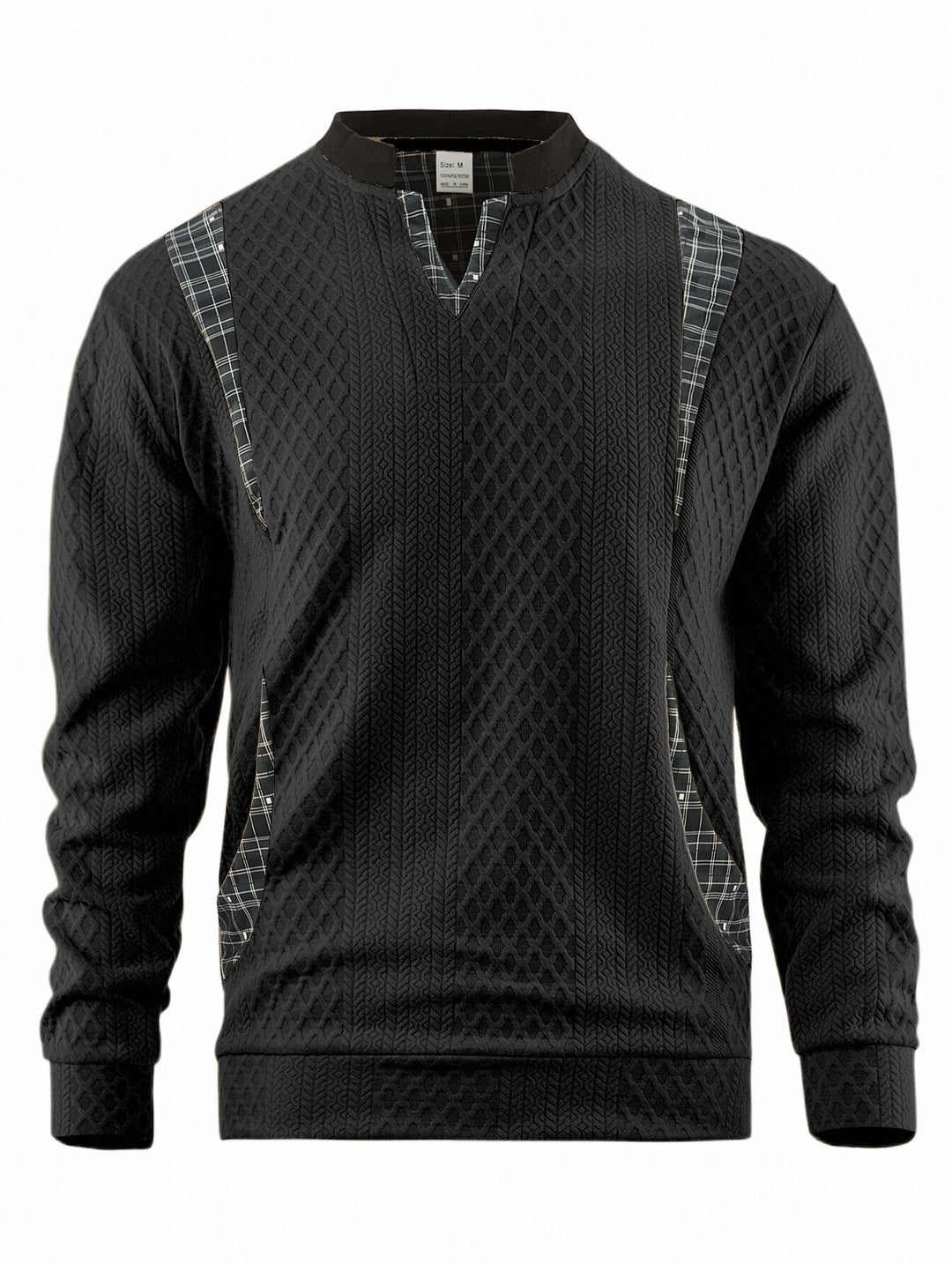 Herren Strickpullover mit modischen Karoelementen Drune