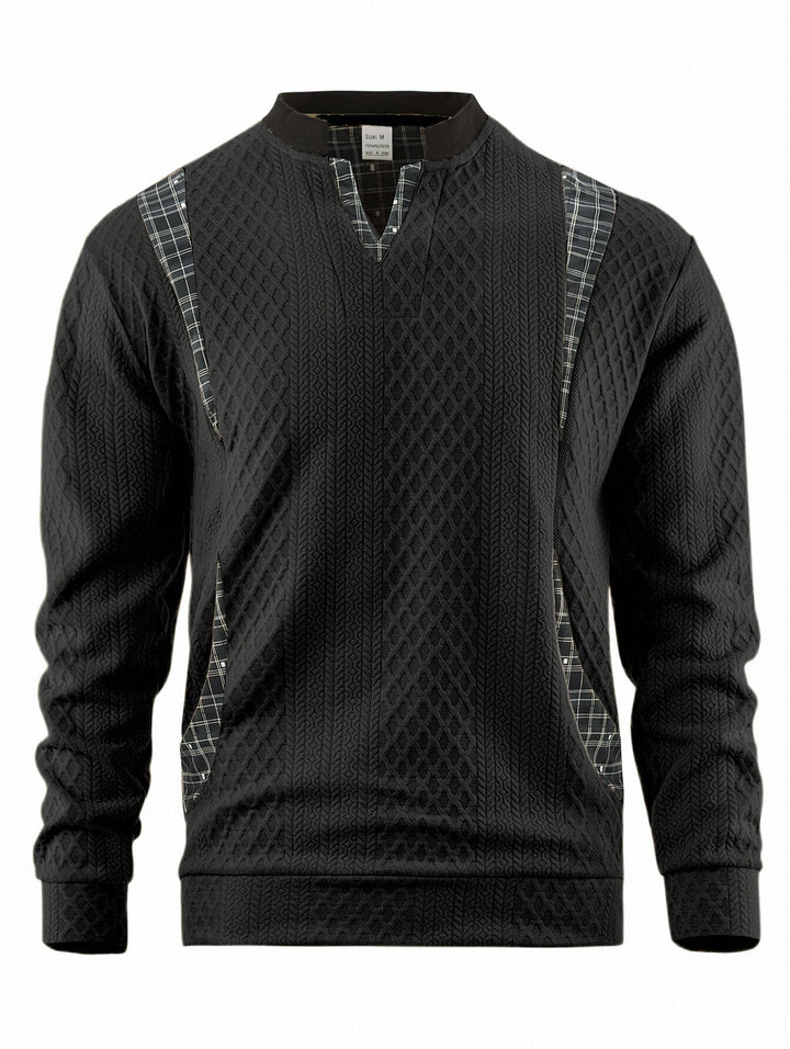 Herren Strickpullover mit modischen Karoelementen Drune