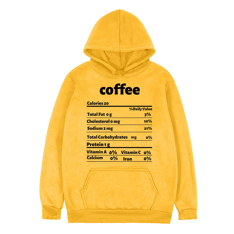 Damen Kapuzenpullover mit kreativem Nährwertdesign Drune