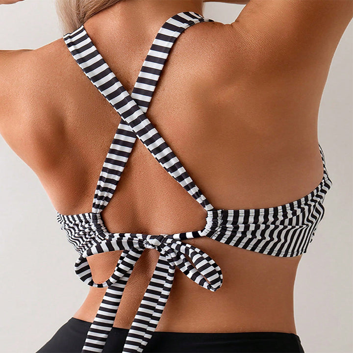 Damen Sportliches Bandeau-Bikini-Oberteil mit ausgefallenem Wickeldesign Drune