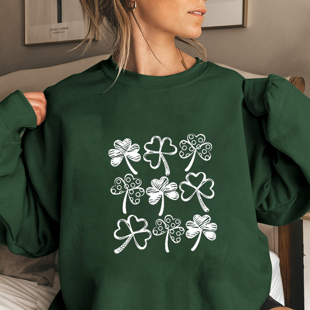 Damen Sweatshirt mit verspieltem Kleeblatt-Motiv Drune