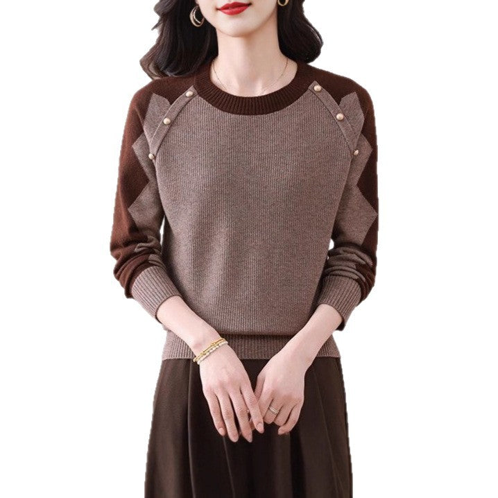 Damen lässiger Pullover mit auffälligen Applikationen Drune