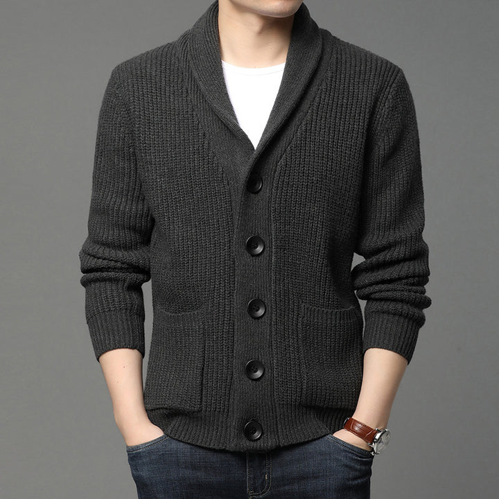 Herren Strickjacke mit Schalkragen und praktischen Taschen Drune