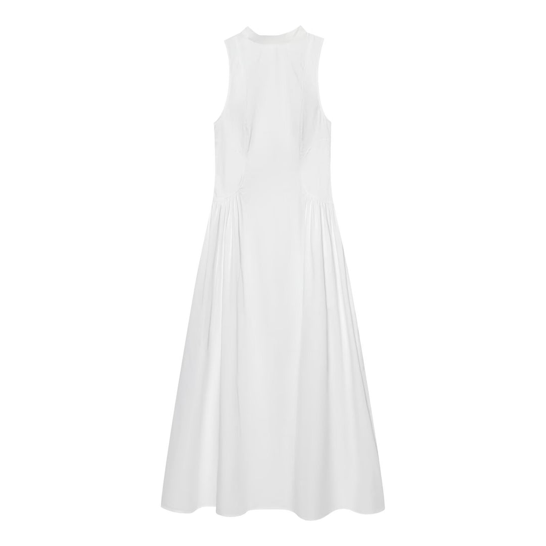 Damen Maxikleid mit elegantem Rundhalsdesign und fließendem Schnitt Drune