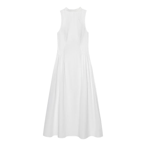 Damen Maxikleid mit elegantem Rundhalsdesign und fließendem Schnitt Drune