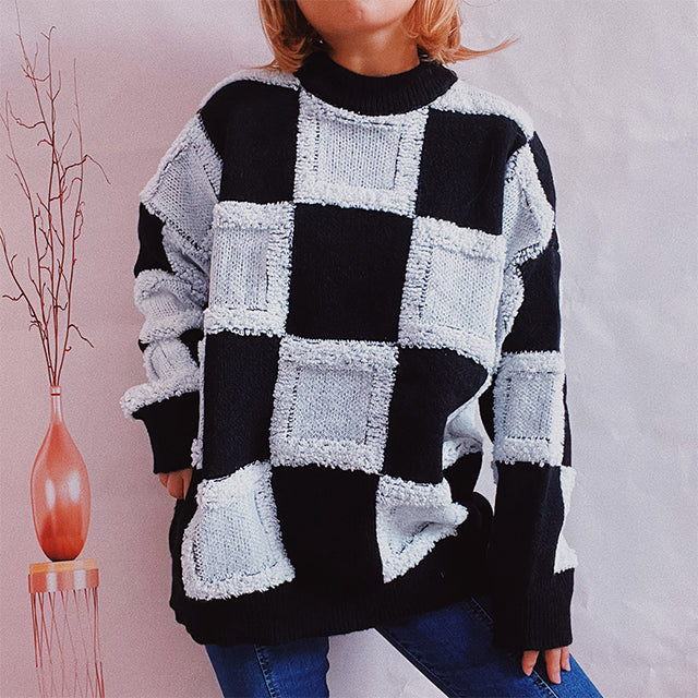 Drune | Karo Patchwork Pullover