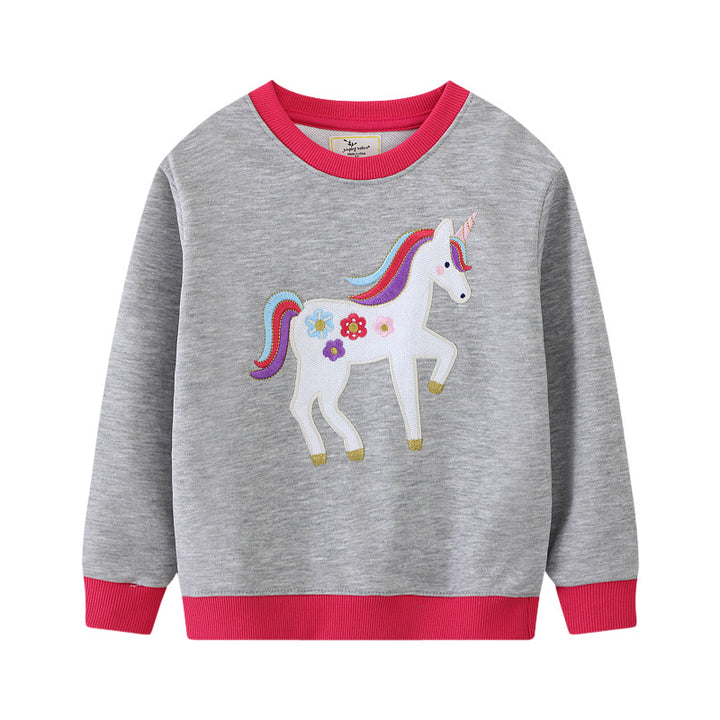 Mädchen Sweatshirt mit buntem Einhorn-Motiv Drune