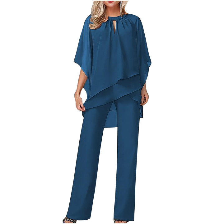 Damen Elegantes Schichten Oberteil und Hose Set Drune