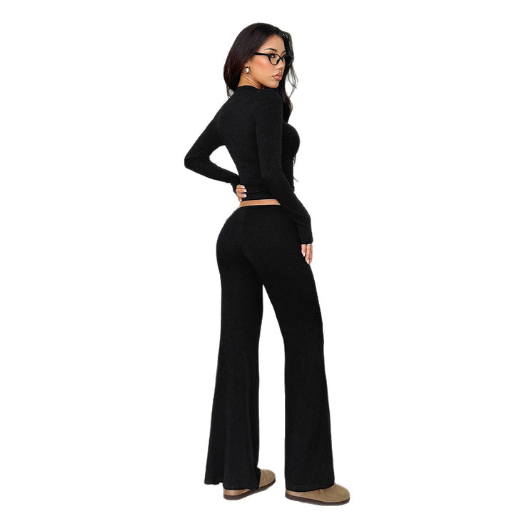 Damen Figurbetontes Langarm-Set mit weitem Bein Drune