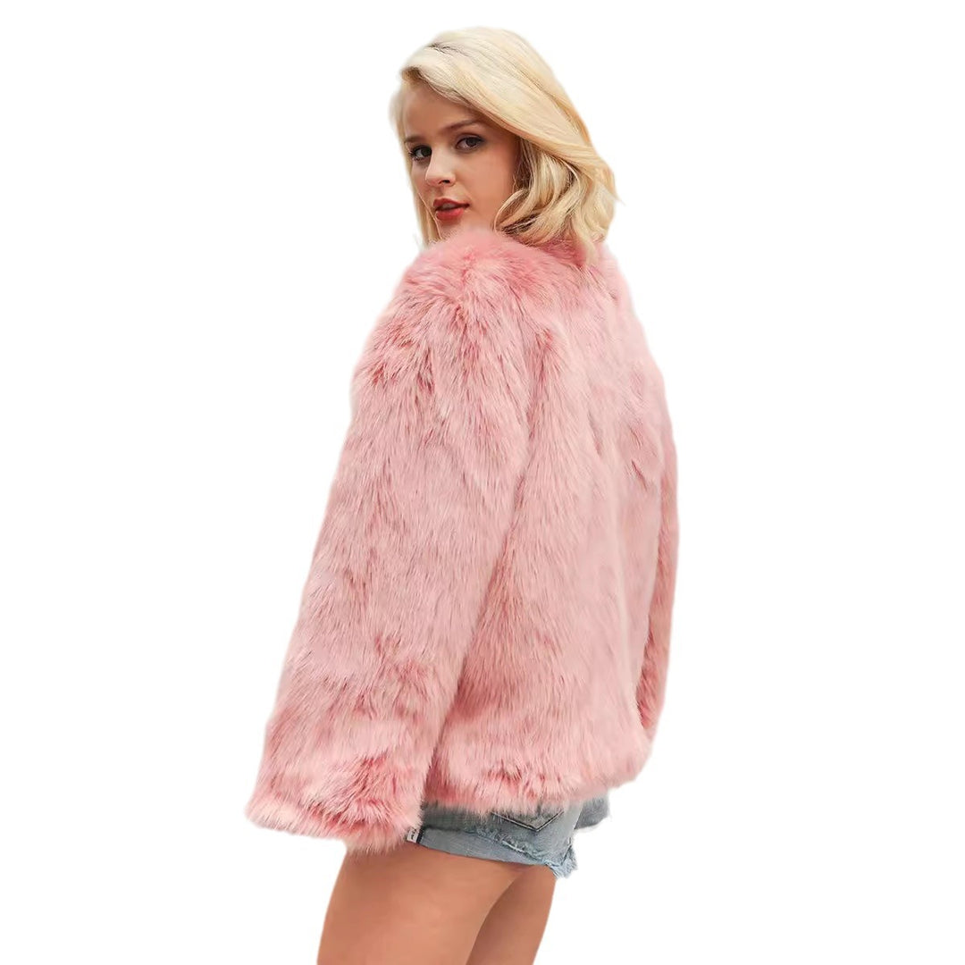 Damen Luxuriöse Kunstpelzjacke mit weichem Innenfutter Drune