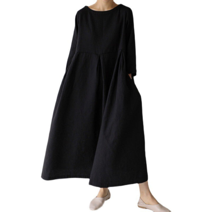 Damen lässiges Sommerkleid im A-Linien Schnitt mit 3/4 Ärmeln Drune