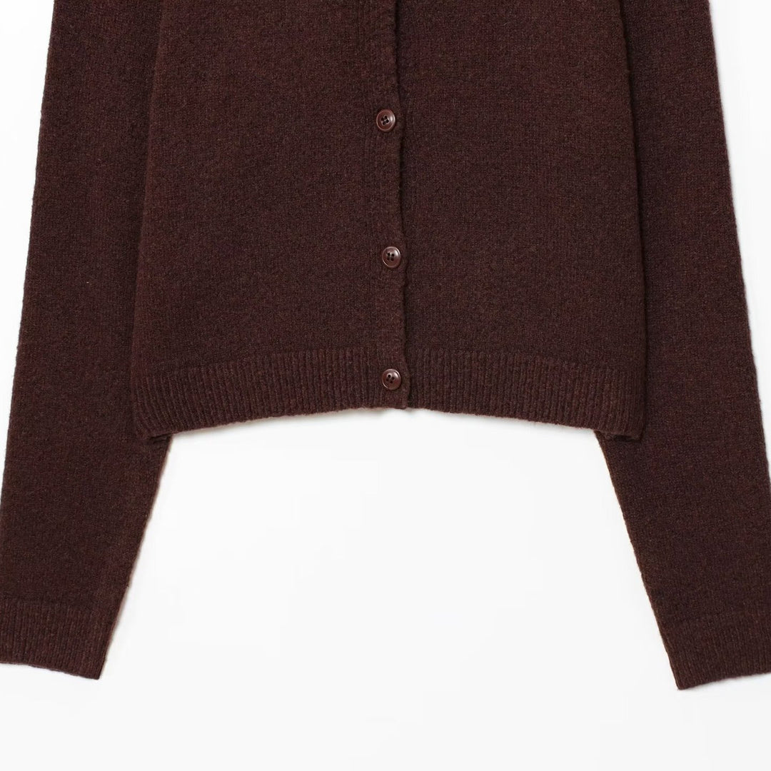 Damen Kuschelweicher Cardigan aus hochwertiger Wolle mit praktischen Knöpfen Drune