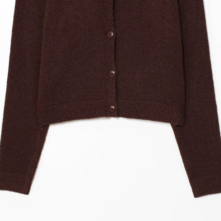 Damen Kuschelweicher Cardigan aus hochwertiger Wolle mit praktischen Knöpfen Drune