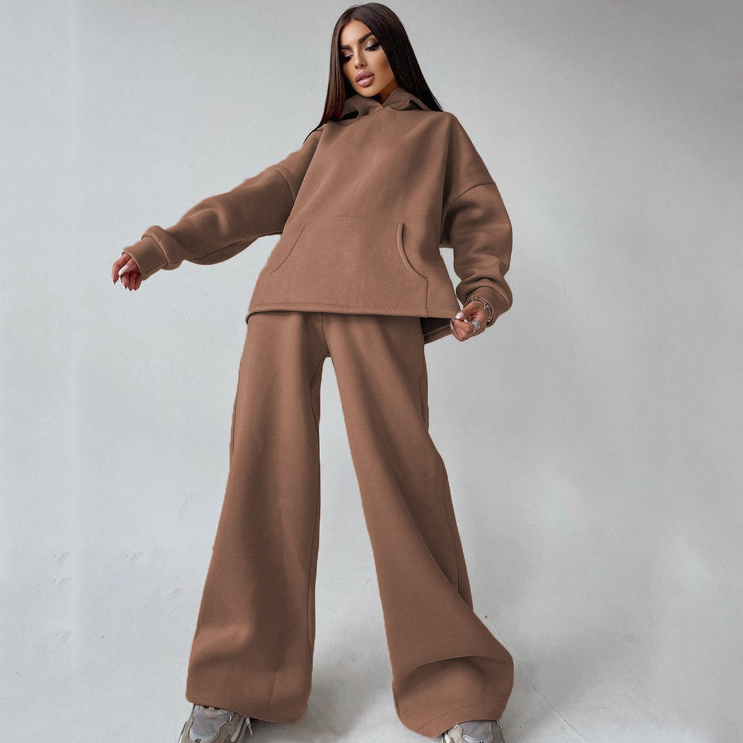 Damen nan weiches Oversize Hoodie mit weitem Schlag Jogginghose Set Drune