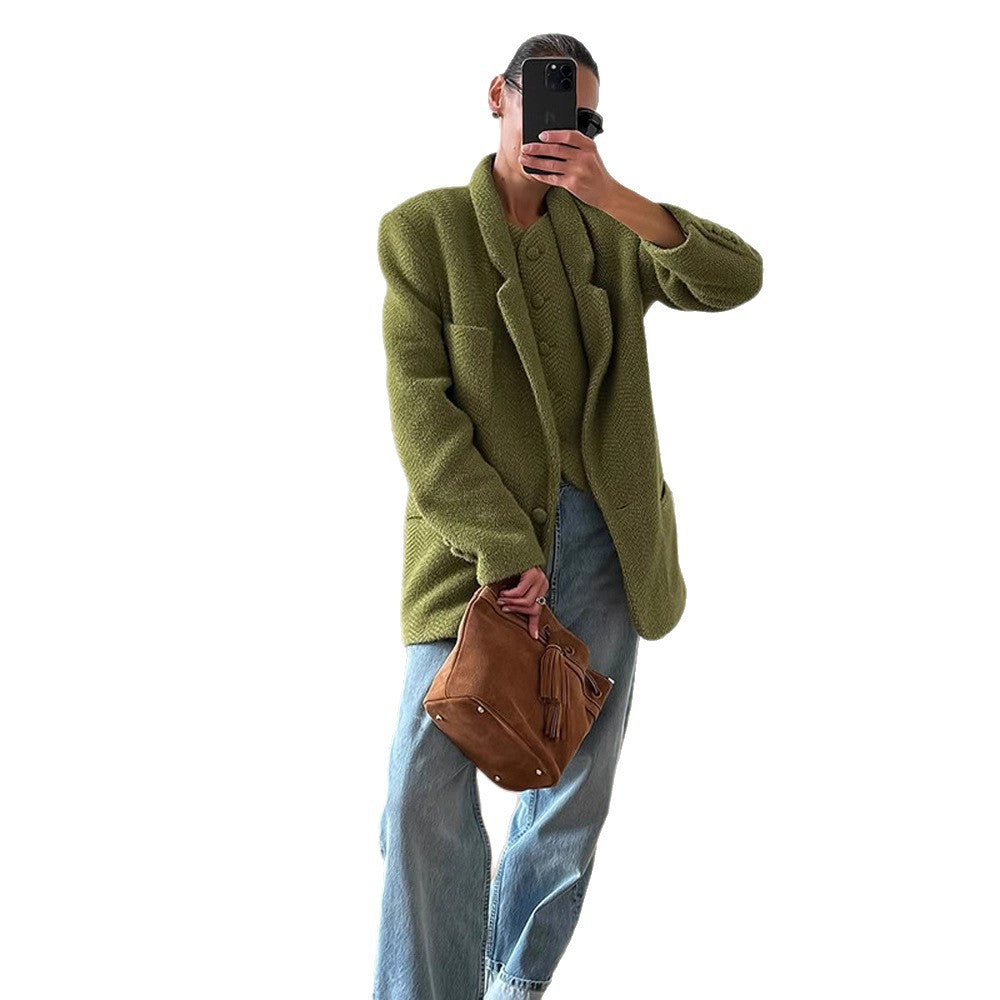 Damen lässiger Oversized Blazer aus hochwertigem Material Drune
