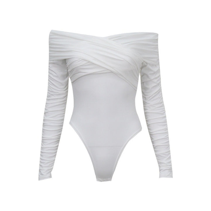 Damen Body mit rüschierten Ärmeln Drune