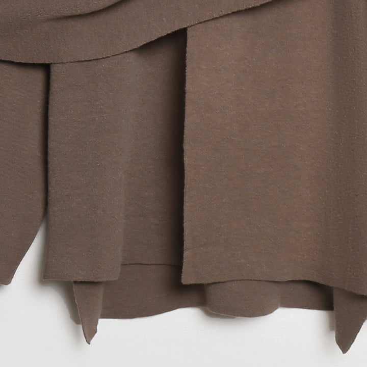 Damen gemütlicher Strickponcho mit raffinierten Drapierungen Drune