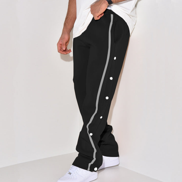 Herren Sportliche Jogginghose mit Druckknopf-Detail und seitlichen Taschen Drune