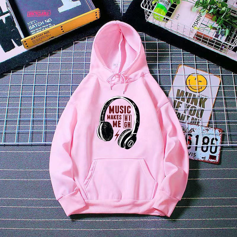 Damen Kapuzenpullover mit kreativem Musik-Design Drune