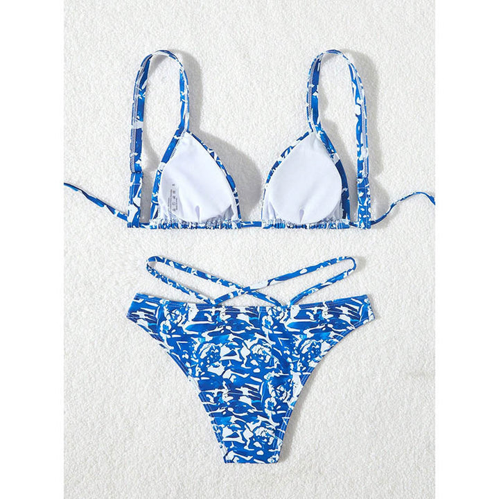 Damen Triangel-Bikini mit modischen Kreuz-Trägern Drune