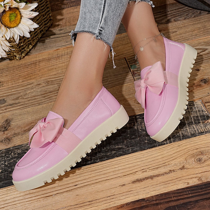 Damen Loafers mit dekorativem Schleifen-Design und rutschfester Sohle Drune