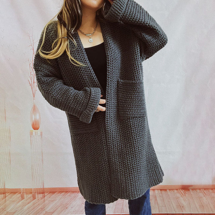 Drune | Einfarbige Strickjacke