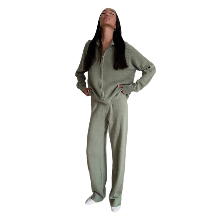 Damen Fleece-Jogginganzug mit Stehkragen und praktischem Reißverschluss Drune
