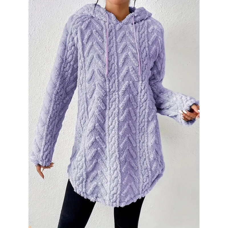 Damen Kuschelige Strickjacke mit Kapuze und seitlichen Taschen Drune