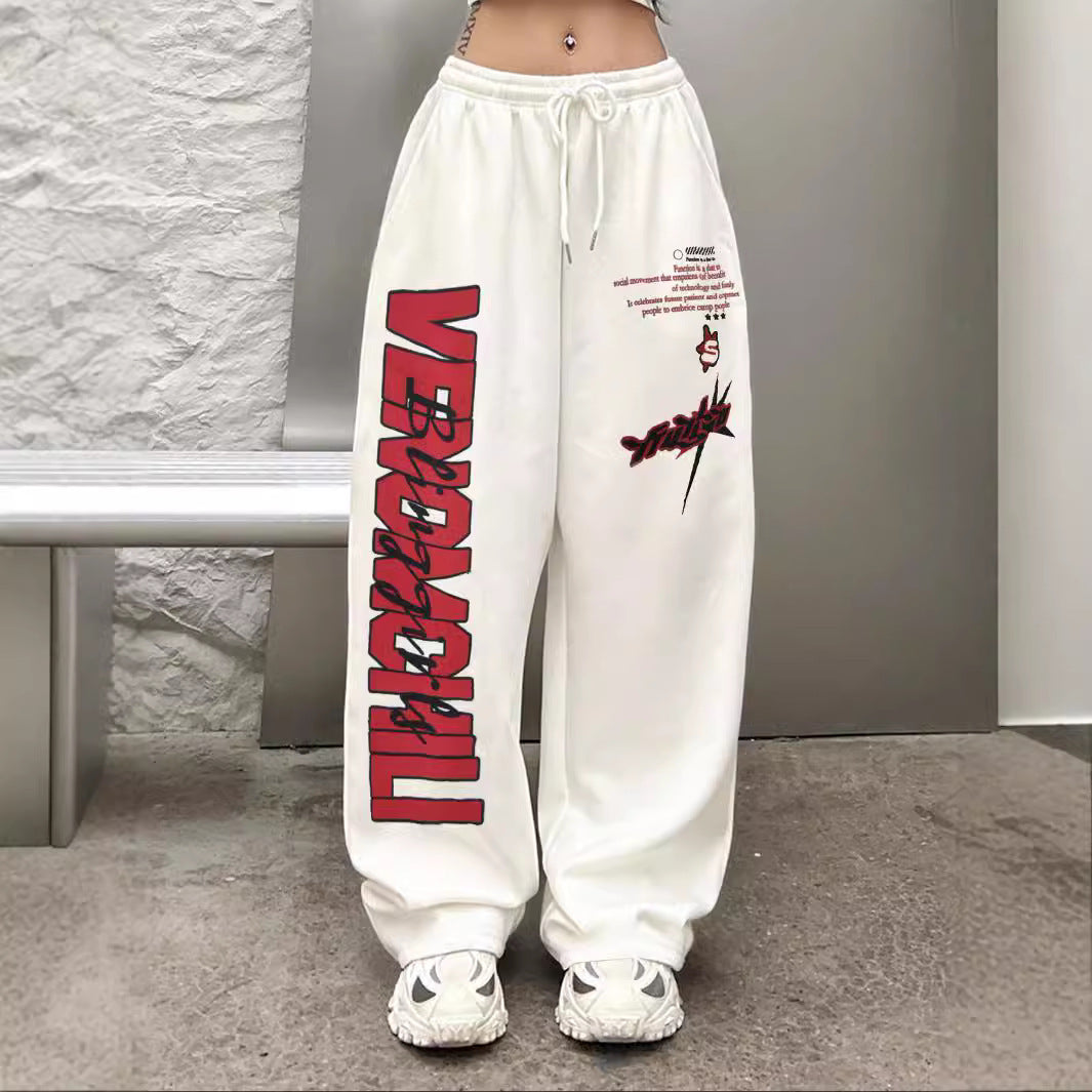 Damen lässige Jogginghose mit grafischen Prints und komfortablem Schnitt Drune