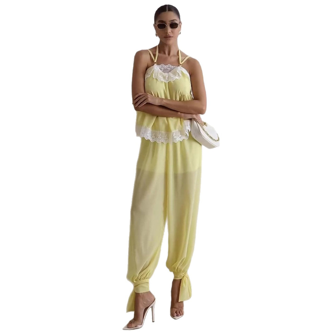 Damen luftiges Schalenoberteil mit elegantem Hosenansatz Drune