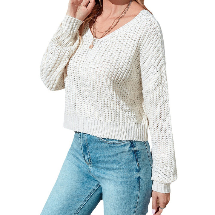 Damen lässiger offener Strickpullover Drune