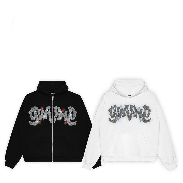 Damen Kapuzenjacke mit elegantem Glitzerdesign und durchgehendem Reißverschluss Drune
