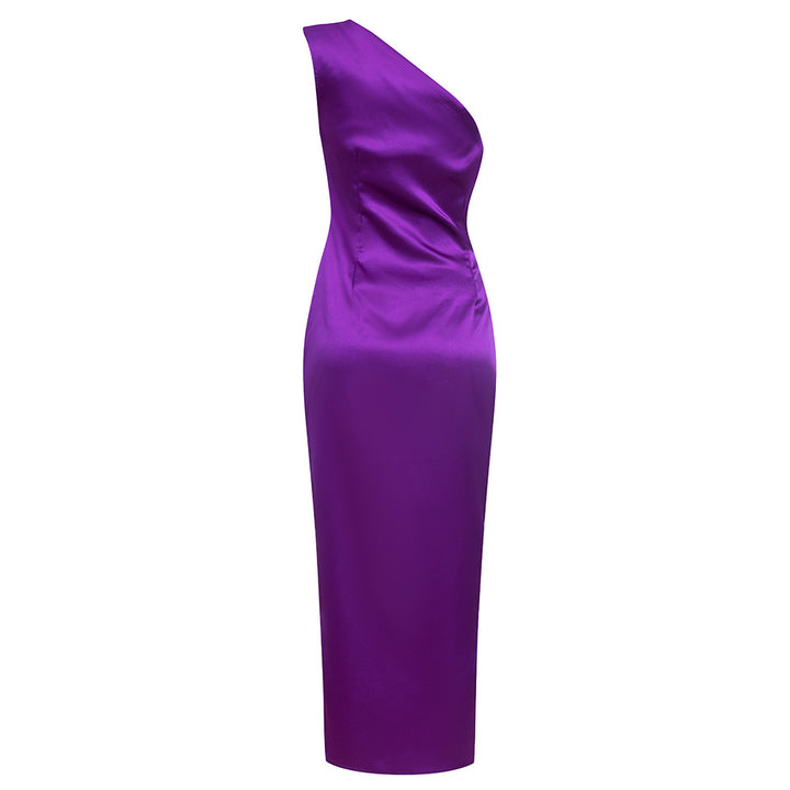 Damen glamouröses Abendkleid mit asymmetrischem Schnitt und schimmerndem Effekt Drune