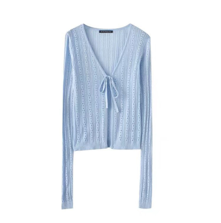 Damen Eleganter Strickcardigan mit verstellbarer Schnürung Drune