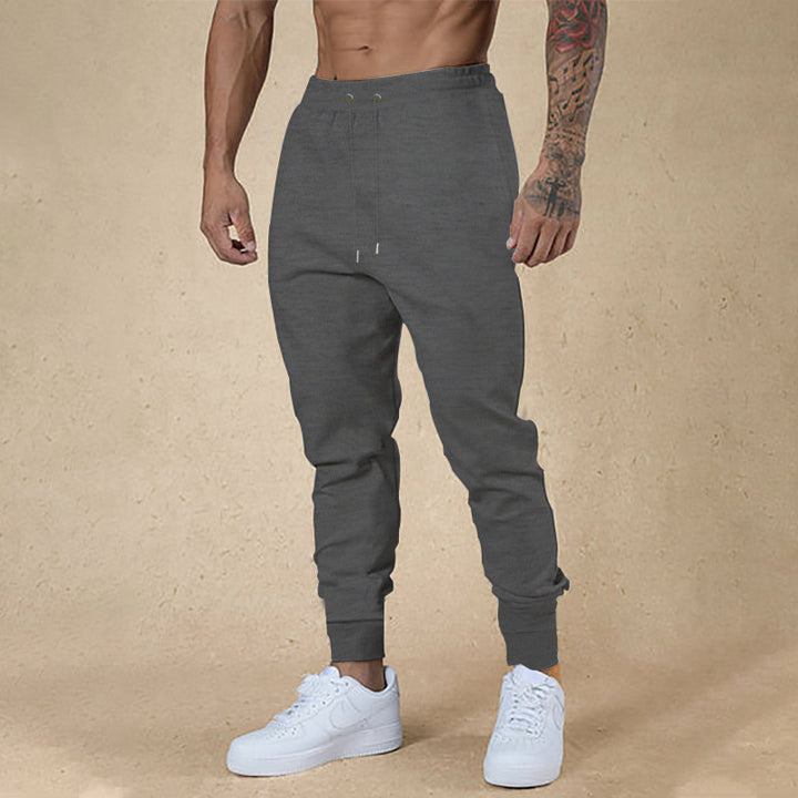 Herren nan athletische Frottee-Jogginghose mit hohem Bund Kordelzug und schmal zulaufenden Rippbündchen Drune