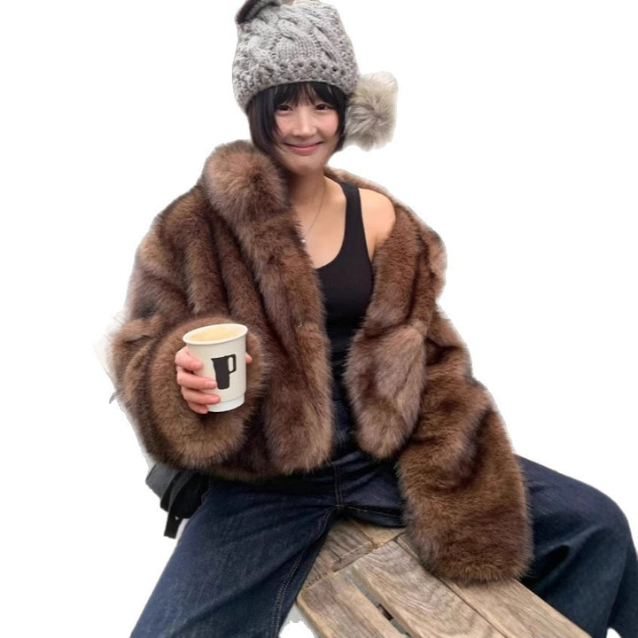 Damen Stylischer Wrap-Mantel Drune